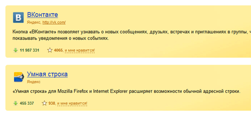 Кнопки в Яндекс Бар